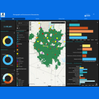 Screenshot of an interactive data map dashboard.