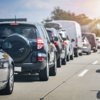 Car rush hours city street