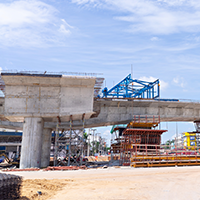 Concrete bridge structure and architectural design.